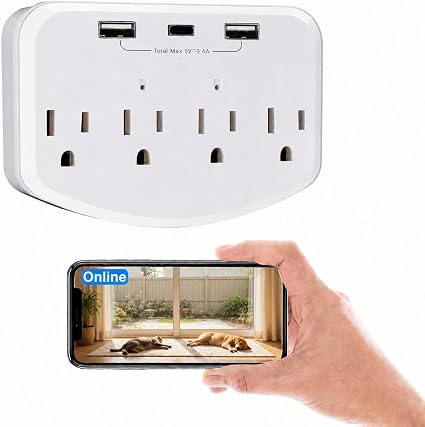 2026 Upgraded 4K WiFi Nanny Cam Hidden Camera Wall Outlet