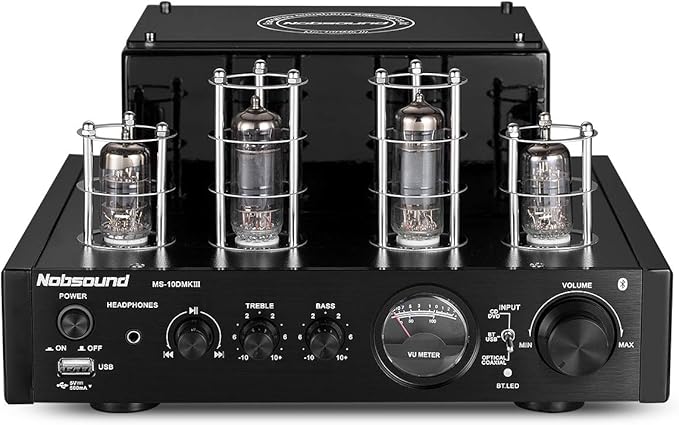 Nobsound MS-10D MKIII HiFi Bluetooth Hybrid Tube Power Amplifier Stereo Subwoofer Amp USB/Opt/Coax