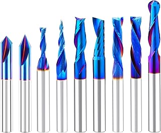9PCS Carbide CNC Router Bits Set 1/4 Inch Shank - Image 1