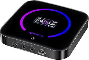 PORTTA DX20R HDMI Video Capture Card, Stream & Record in 4K 60Hz with Ultra-Low Latency, Passthrough for 1080p@240Hz & 2K@120Hz, USB 3.0 to PC, Support HDR, VRR, Compatible with PS5, Xbox, OBS