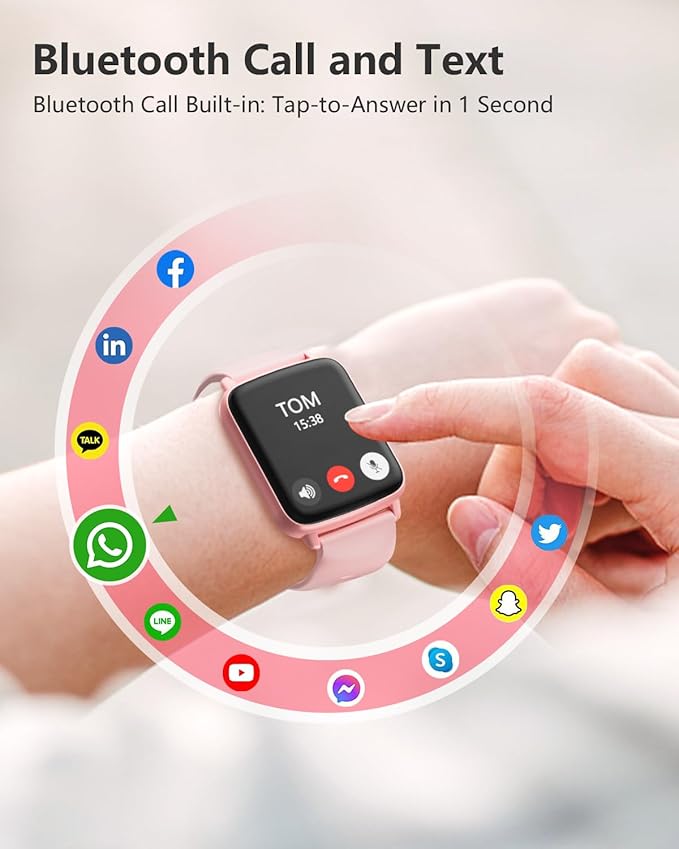 Smart Watches for Women Men with Call - Fitness Trackers with 24-Hour Heart Rate SpO2 Sleep Monitor iP68 Waterproof 100+ Sport Mode Watches for Women gift Compatible with iPhone Android Phones