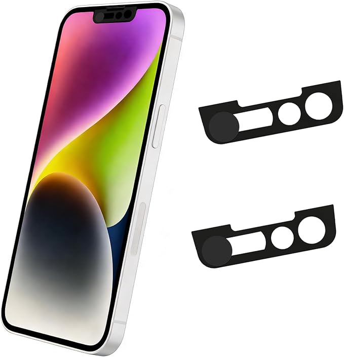 Front Camera Covers Compatible with iPhone 14/14 Plus /16e | Camera Blocker for Privacy and Safety | 2Pack Black