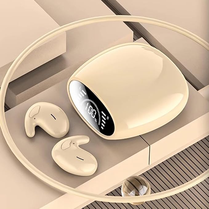 Sleep Headphones Invisible Wireless Bluetooth Sleep Earbuds for Side Sleepers,Comfortable Noise Blocking Wireless Headphones for Sleeping,Stable Bluetooth 5.2 Connection,Beige