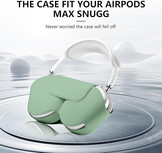 for Apple Airpods Max Case,Headphones Protective Case for AirPod Max Supports Sleep Mode, Anti-Scratch and Anti-Dust,Airpod Pro Max by PU Leather,Grass Green 2