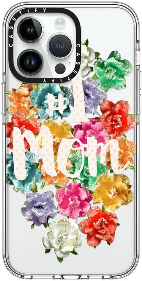 CASETiFY Clear iPhone 14 Pro Max Case [Not Yellowing / 6.6 ft. 3X Military Grade Drop Protection/Compatible with Magsafe] - #1 Mom - Clear