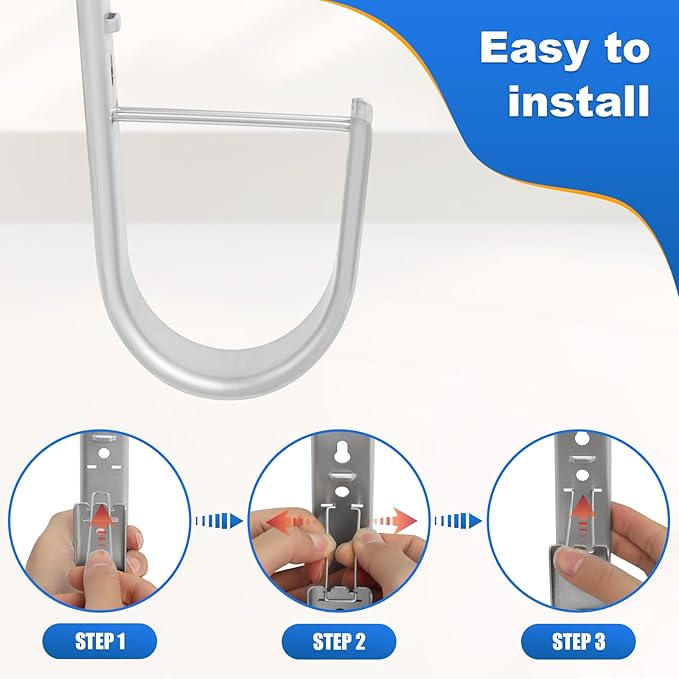 Podoy 2 Inch Cable J Hooks with Retainer Clips,Galvanized Steel J Hook for Cable Management (50 Pack), Cable Support Wall Mount Hooks for Walls/Ceilings Route Network Hanging Cables