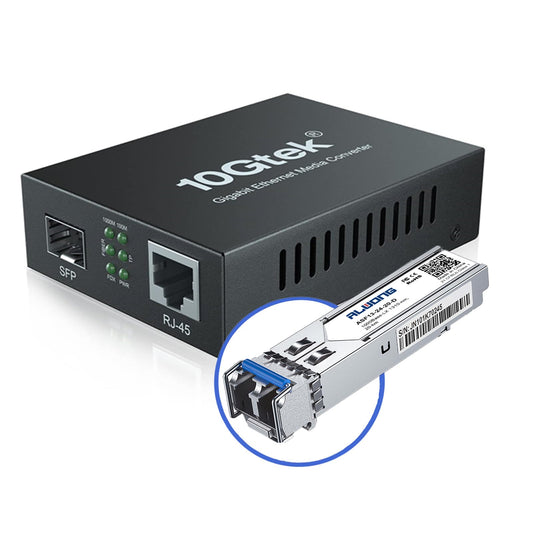 Gigabit Ethernet Media Converter with SFP 1000 Base-LX Module