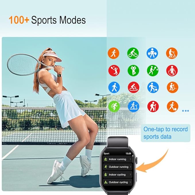 Fitness Tracker Smart Watch (Answer/Make Call) with Heart Rate Monitor/Step Counter/Calories, Activity Tracker Sleep Monitor, IP68, Health Tracker Pedometer Stopwatch for Man Women