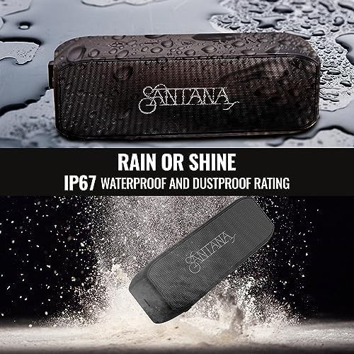 SANTANA BY CARLOS SANTANA Samba 40W High-Power Bluetooth Speaker with 48mm Drivers, Isolated Subwoofer, IP67 Waterproof, True Wireless Surround Sound, 20+ Hours Battery Life | Black | 2 Pack