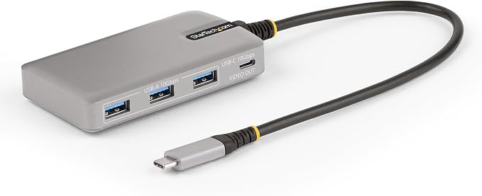 StarTech 4-Port USB-C Hub, 10Gbps, DP Alt Mode 4K 60Hz, 100W PD, Driverless
