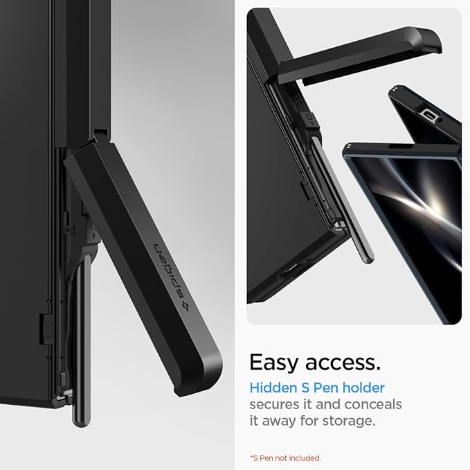 Spigen Tough Armor Pro P Designed for Galaxy Z Fold 6 Case (2024) [Hinge Protection] [Military-Grade Protection] - Black