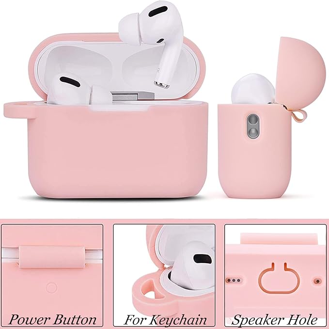 Case for Airpods Pro 1st 2nd Generation - VISOOM Airpods Pro 1/2 Cases Cover Women Silicone iPod Pro 2 Earbuds Wireless Charging Case Girl Bling Keychain for Apple Airpod Gen Pro 2