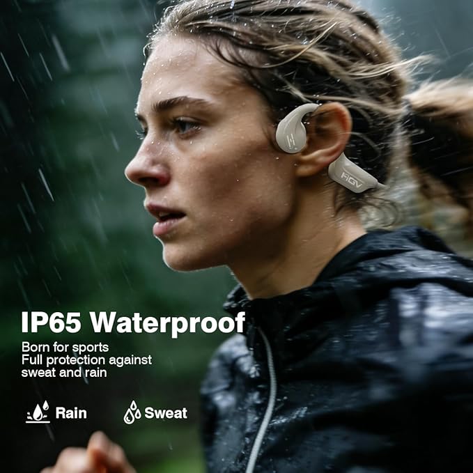 2026 New Bone Conduction Headphones Bluetooth Wireless, Bluetooth 6.0 Open Ear Headset, IP65 Waterproof & 10H Playtime, Lightweight Material, Sports Earbuds for Running, Cycling, Gym Workouts (White)
