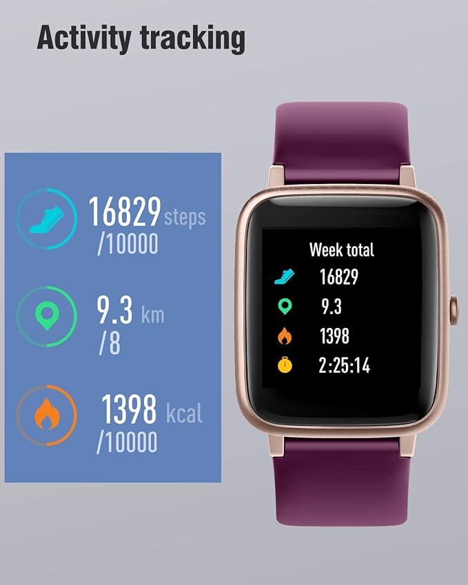 Fitness Tracker Fitness Watches for Women Men (Make/Answer Calls), 1.85" Smart Watch for iPhone/Android Phones, Heart Rate/Sleep Monitor Steps Tracker Watch Pedometer IP68 Waterproof