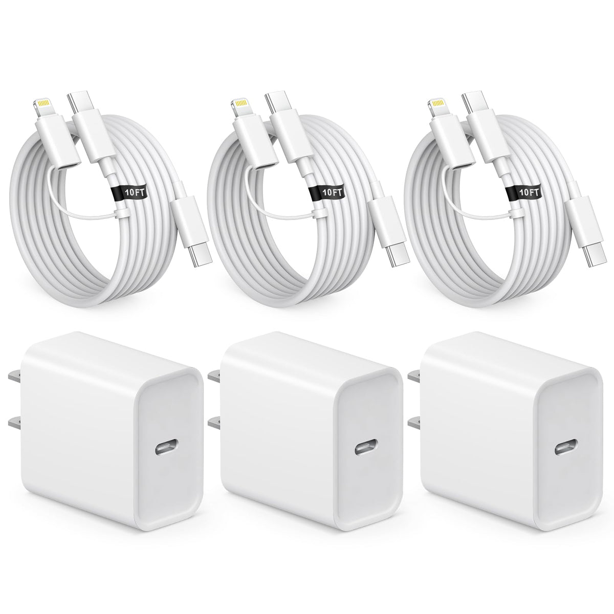 iPhone 18 17 16 15 Charger 3 Pack 20W iPhone Charger Fast Charging - Image 1
