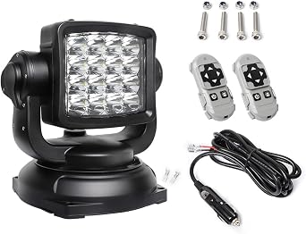 Exzeit Led Spotlight for Truck 80W Searchlight, 360°Rotation Rescue Light