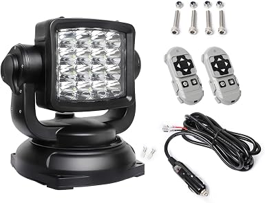 Exzeit Led Spotlight for Truck 80W Searchlight, 360°Rotation Rescue Light