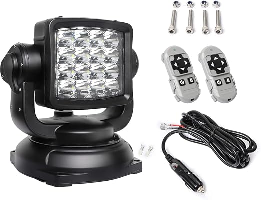 Exzeit Led Spotlight for Truck 80W Searchlight, 360°Rotation Rescue Light