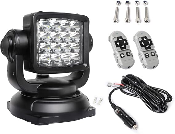 Exzeit Led Spotlight for Truck 80W Searchlight, 360°Rotation Rescue Light
