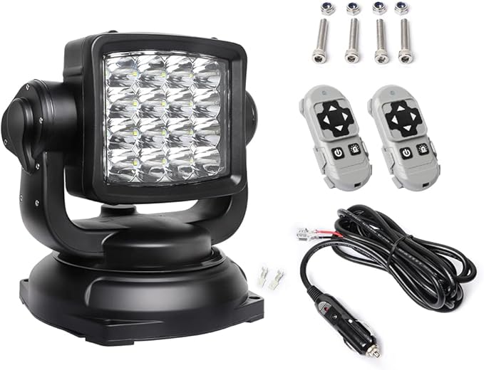 Exzeit Led Spotlight for Truck 80W Searchlight, 360°Rotation Rescue Light