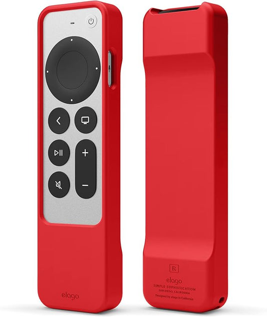 elago R1 Case Compatible with 2022 Apple TV 4K Siri Remote 3rd Gen, Compatible with 2021 Apple TV Siri Remote 2nd Gen- Magnet Technology, Lanyard Included, Full Access to All Functions [Red]