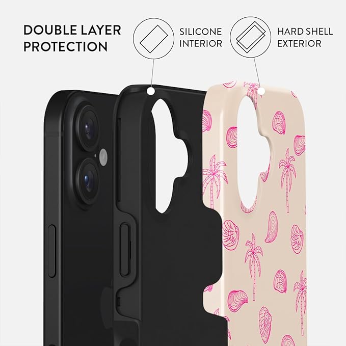 BURGA Phone Case for iPhone 16 - Cute, Trendy, Aesthetic, Pattern Phone Cover, Hard Shell Protection - fits Apple iPhone 16 Case for Women and Men