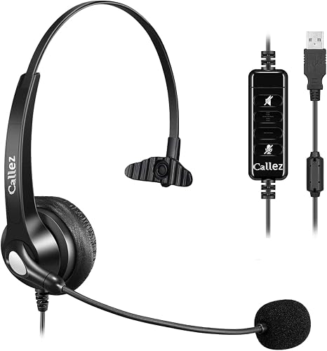 Callez Computer Headset with Noise Cancelling Mic & Mute Controls