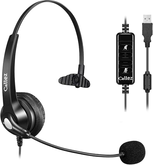 Callez Computer Headset with Noise Cancelling Mic & Mute Controls