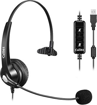 Callez Computer Headset with Noise Cancelling Mic & Mute Controls