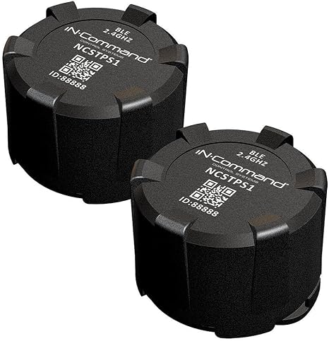 iN-Command NCTP1002 Two-Sensor Tire Pressure Monitoring System, 2 Bluetooth-Enabled Tire Pressure Monitoring Sensors, Tire Pressure and Temperature