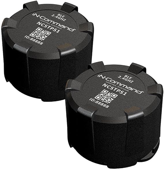 iN-Command NCTP1002 Two-Sensor Tire Pressure Monitoring System, 2 Bluetooth-Enabled Tire Pressure Monitoring Sensors, Tire Pressure and Temperature