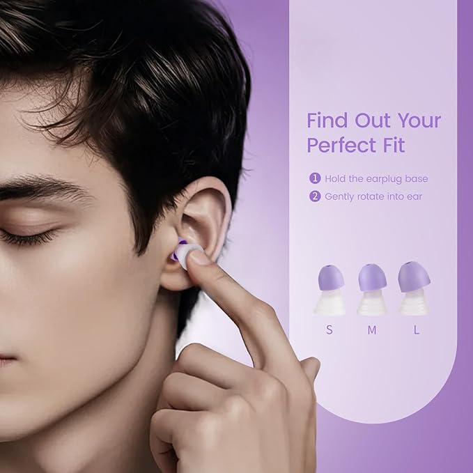 Zeroplus Ear Plugs for Sleeping Ultra-Comfortable Earplugs for Sleep,Professional Noise Cancelling Ear Plugs -26 dB, 3 Adjustable Sizes, Ideal for Sleep,Focus,Travel and Those Sensitive to Noise