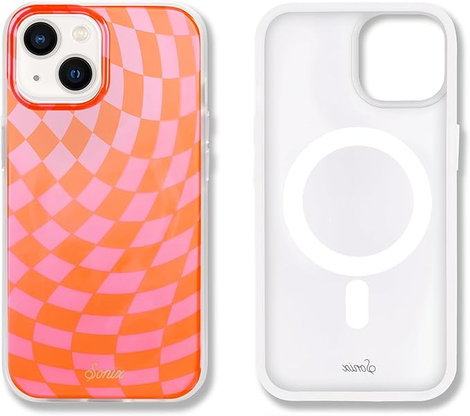 Sonix Case for iPhone 15, 14, 13 | Compatible with MagSafe | 10ft Drop Tested | Checkered | Checkmate Pink