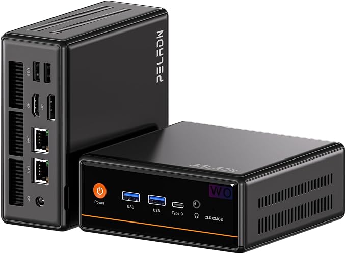 PELADN Mini PC, Ryzen 5 5600H,16GB DDR4(Dual-Slot Upgradeable)/512GB SSD