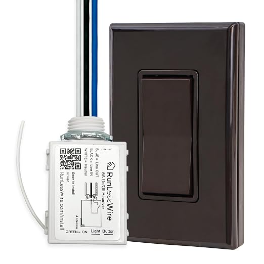 RunLessWire Single Battery-Free Wireless Light Switch Kit - Brown