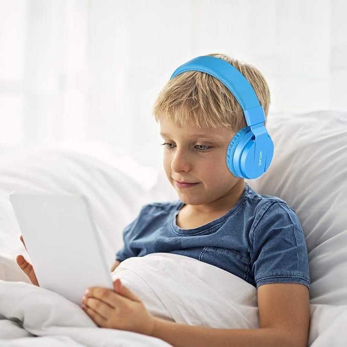 Kids Headphones, Gorsun Lightweight Stereo Wired Children's Headsets for Kids Adults Adjustable Headband Toddler Headset for Smartphones Computer Pad Earphones
