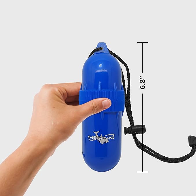 Cylinder Dry Box with Lanyard - Waterproof Container, Watertight Key Pouch Holder - For Snorkeling, Boat, Kayak, Diving, and Water Activities (Green, Large)