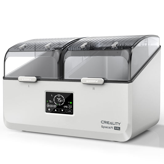 Creality Filament Dryer 4 Spools, SpacePi X4L Filament Storage Box: Dual Independent Heating Chambers Up to 75℃, Double Safety Protection, Moisture-Proof Sealing Design for PLA, PETG ABS