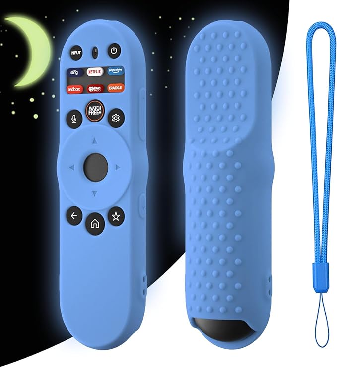 Hi Color Remote Case for Vizio Smart TV Remote XRT270 Control Cover, Silicone Controller Case Cover Compatible with VIZIO XRT270 Silicone Sleeve with Lanyard(Glow Blue)