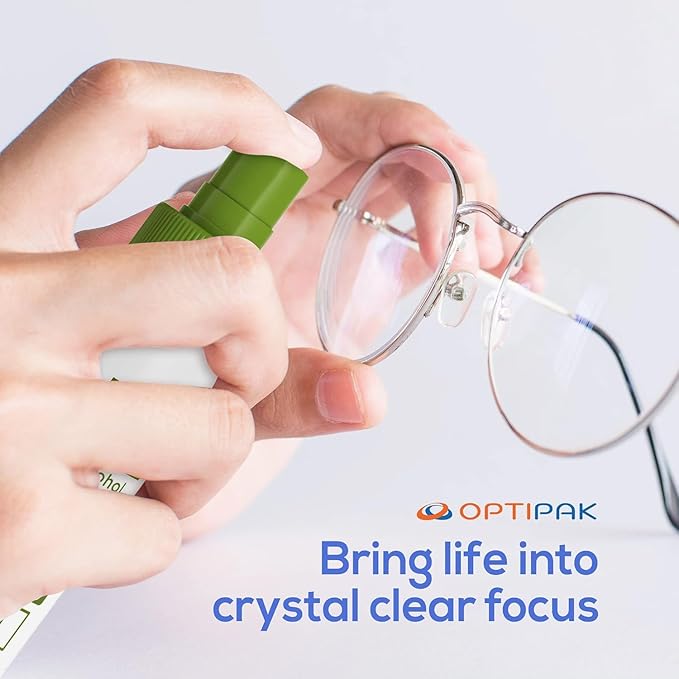 Sparkle Anti-Reflective Eco-Friendly Lens Cleaner & Repair Kit – (2) 2oz Glasses Cleaner Spray, (2) Microfiber Cloths & Keychain Screwdriver for Eyeglasses, Sunglasses, Lenses & Screens (5 Piece Set)