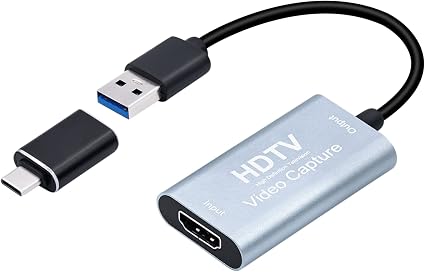 Mcbazel 4K HDMI Video Capture Card USB C, Video Capture Device for Live Streaming/Gaming/Recording, 1080p 60fps USB 3.0 HDMI to USB C Capture Card with Adapter, Compatible with OBS/PS5/Switch/PC/Mac