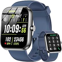Smart Watch with Alexa Built-in, 1.83" HD Touchscreen Fitness Tracker, Bluetooth Notifications/Calls, IP68 Waterproof, 120+ Sport Modes, 24/7 Heart Rate & Sleep Monitor for iPhone Android iOS (Blue) - Image 1