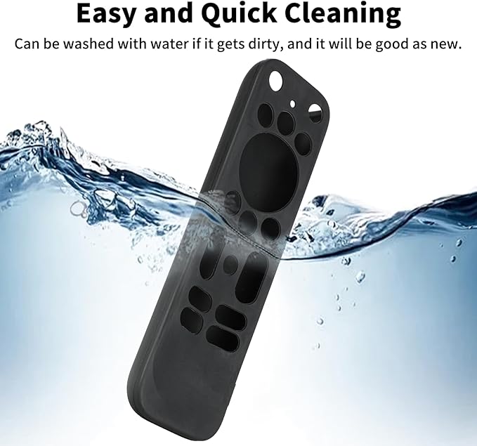 Silicone Remote Control Case Compatible with Onn 100024646 100026240 4K UHD Stick TV Box Remote Shockproof Protective Shell Cover with a Lanyard (Black)