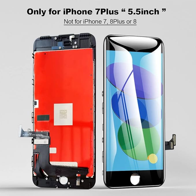 EFAITHFIX for iPhone 7 Plus LCD Screen Replacement Black 5.5 Inch Frame Assembly LCD Display 3D Touch Screen Digitizer with Repair Tools Kit Tempered Glass Screen Protector for A1784, A1785, A1661