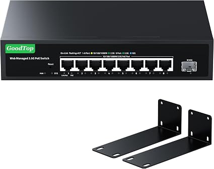 9 Port 2.5Gb PoE+ Managed Switch, 8X 2.5G PoE(135W Budget), 1x 10G SFP+ - Image 4