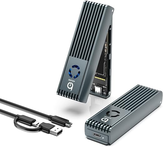 NVMe Enclosure with Cooling Fan, Full Aluminum Alloy(Gery)