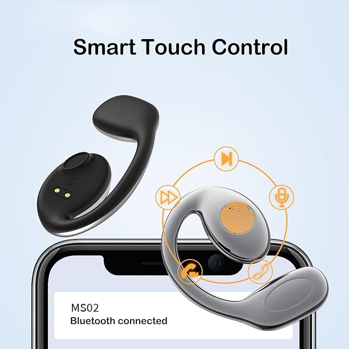Open Ear Earbuds Wireless Bluetooth Bone Conduction Headphones Headset with Hook Over The Ear Bone Conducting Induction Headphones Earphones Headset Auriculares De Conduccion Osea