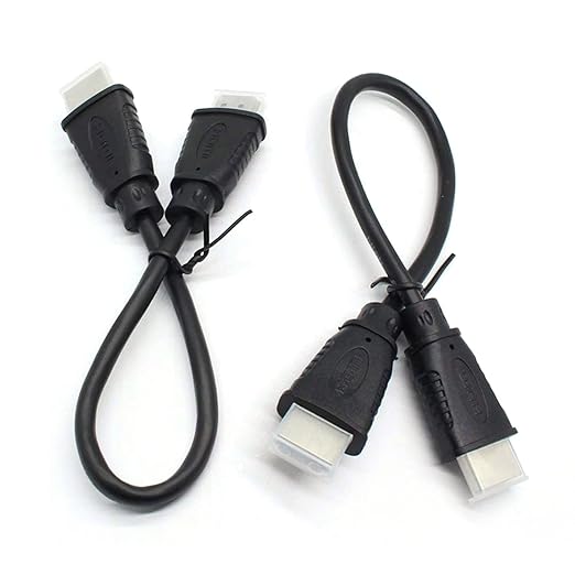 Security-01 [2-Pack] 4K HDMI Cable Short 0.25m/9.85in, High Speed HDMI Jumper Cord, HDMI 2.0 A Male to A Male, OD 5.0mm, Supports 4K UHD, 3D, Ethernet, ARC – for TV, PS4, Fire TV, Xbox, Monitor