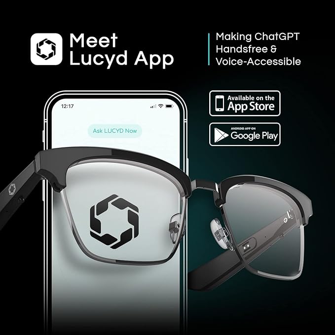 Lucyd - Smart Glasses w/UV Protection for Women - Open Ear, Noise Canceling Wireless Mics, Compatible with Voice Assistants – Nebula