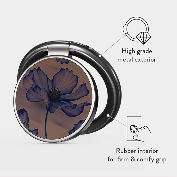 BURGA Cell Phone Ring, Holder Grip and Stand - Finger Phone Grip for Back of Smartphone Case, Kickstand 360 Rotation, Universal Ring for iPhone Samsung Galaxy Huawei Google Pixel, Stylish Accessories